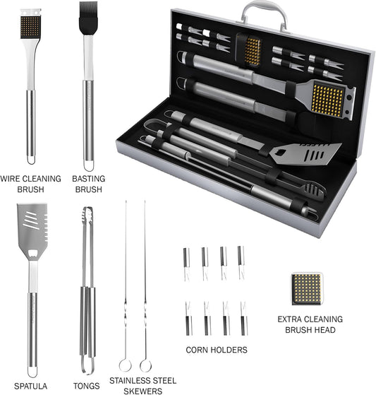 BBQ Grill Set 16-Pieces BBQ Grill Tool Set W/2-pack Grill Mats