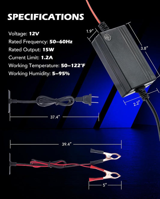 Battery Charger & Maintainer Smart 3 Stage 12V Battery Charger Set