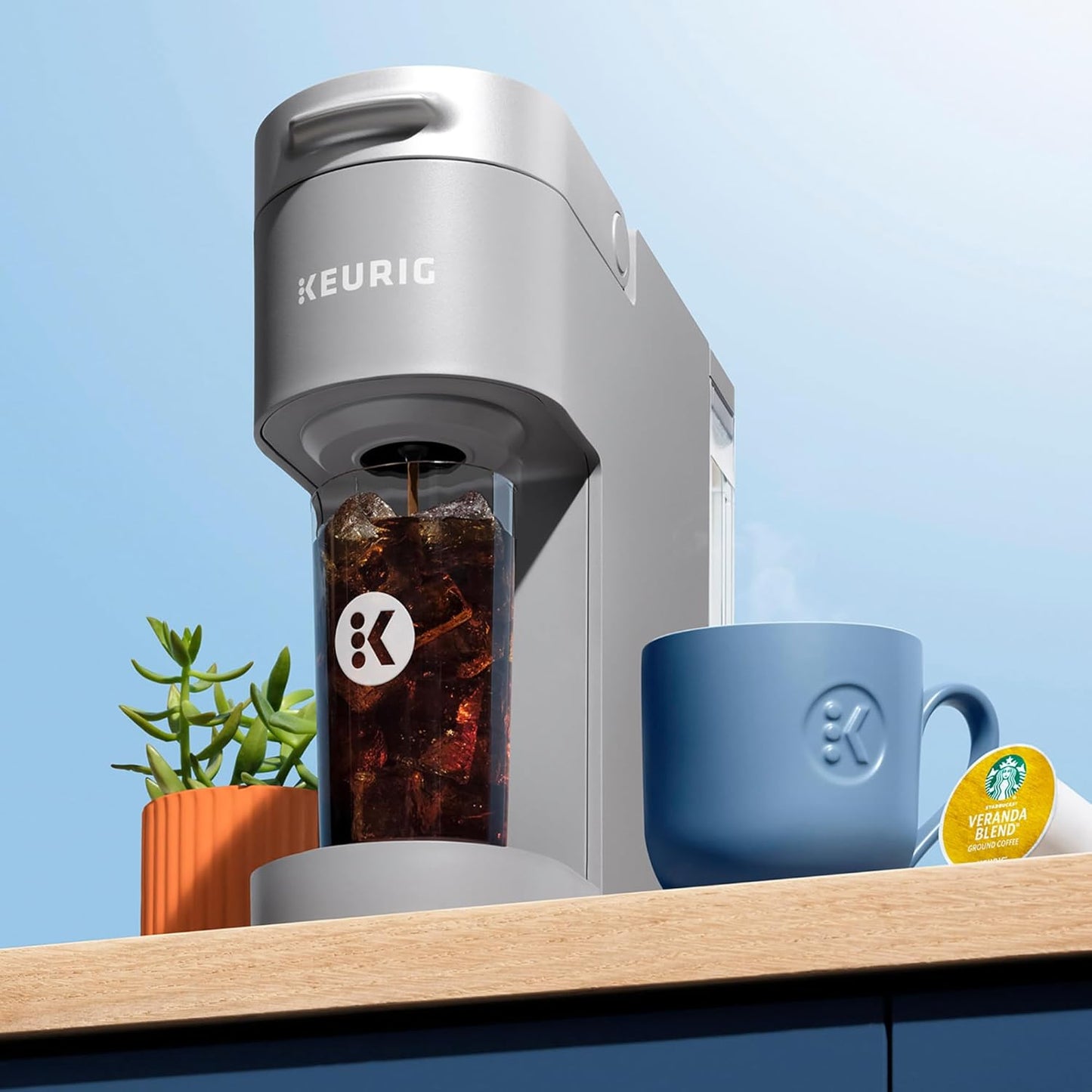 Coffee Maker Single Serve K-Cup Pod Hot Cold Coffee Maker, Gray