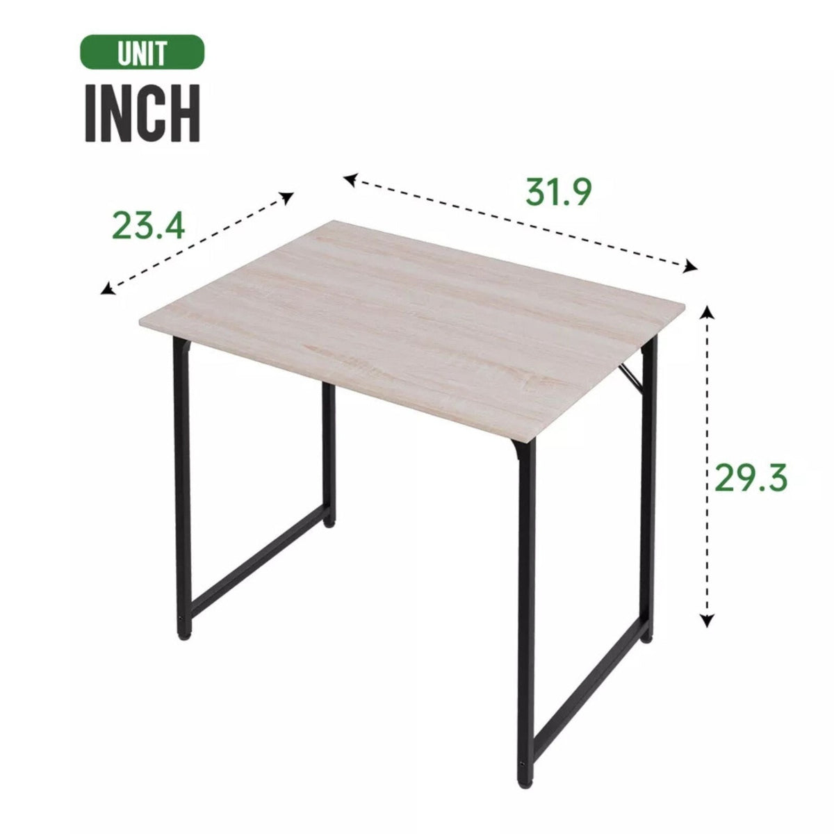 Computer Desk Office Metal Frame Modern 32"W Space Saving Desk