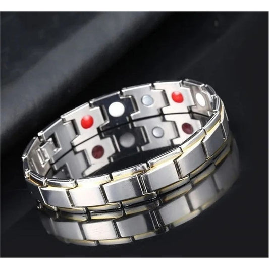 Healthy Bio Magnetic Titanium Energy Healing Bracelet, Silver