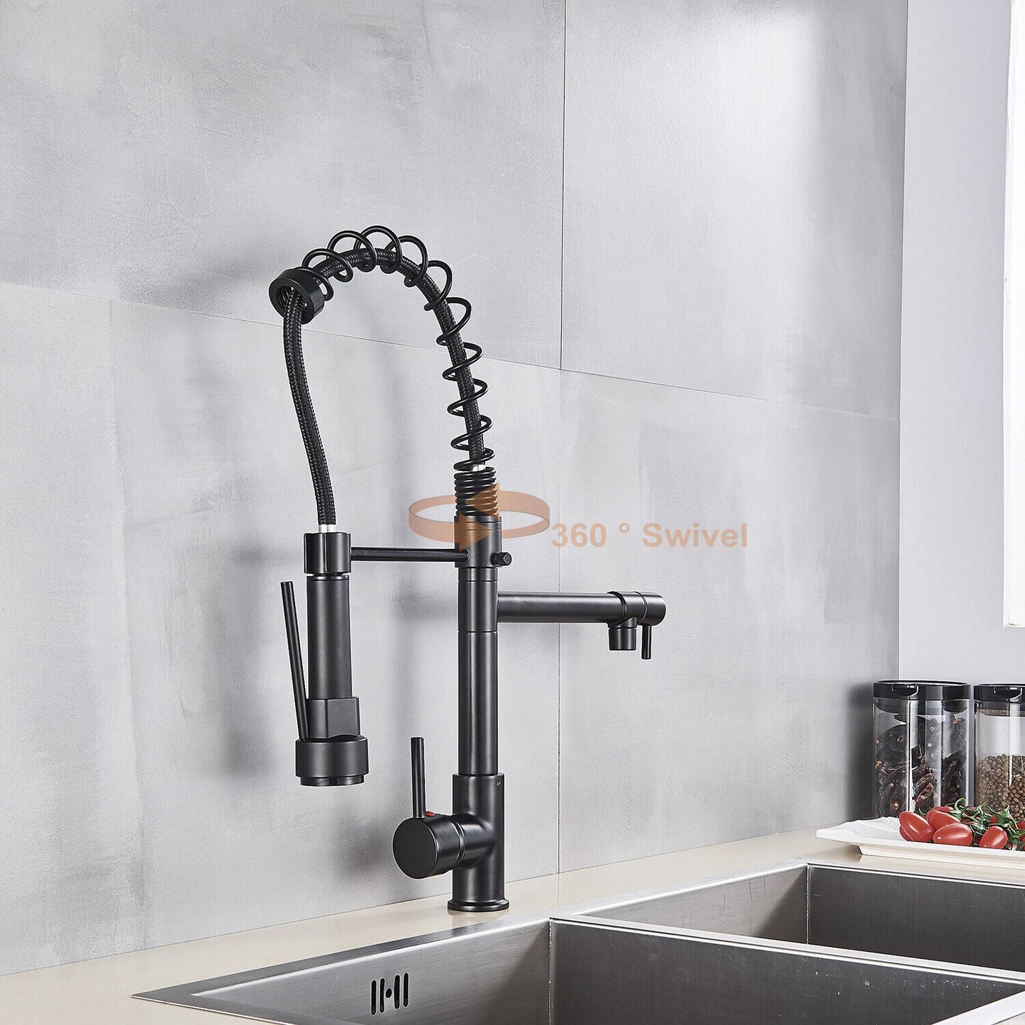 Kitchen Faucet Deck Mounted Single Handle Pull Down Sprayer