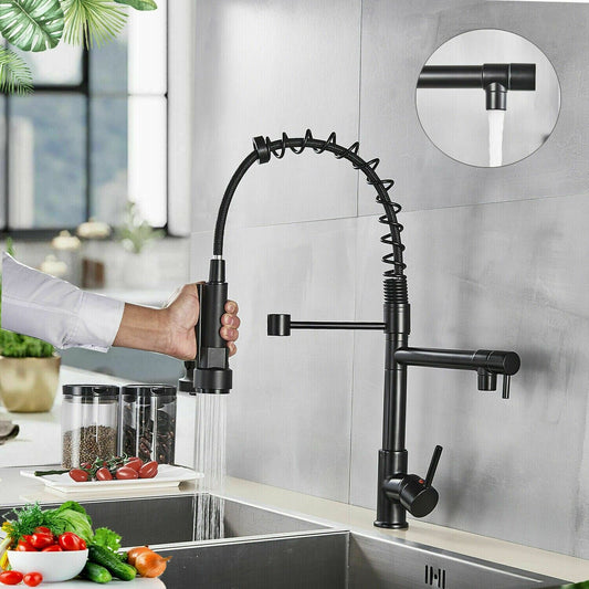 Kitchen Faucet Deck Mounted Single Handle Pull Down Sprayer