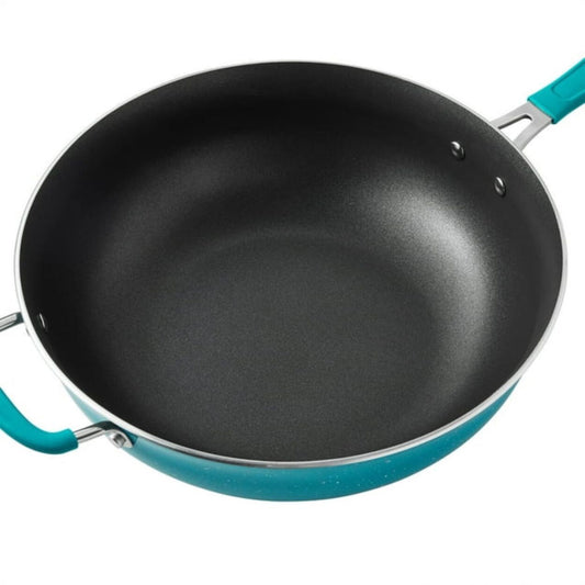 The Pioneer Woman Pan W/ Lid Aluminum 12" Everyday Pan, Teal