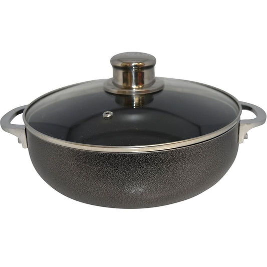 IMUSA Caldero 3.2Qt Nonstick Dutch Oven W/Glass Lid, Black
