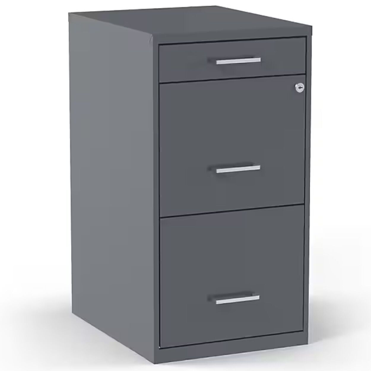 Utility 3-Drawer File Cabinet Home Vertical File Cabinet-Charcoal