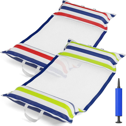 Inflatable Pool Hammock Float Water Floating Loungers, 2 Pack