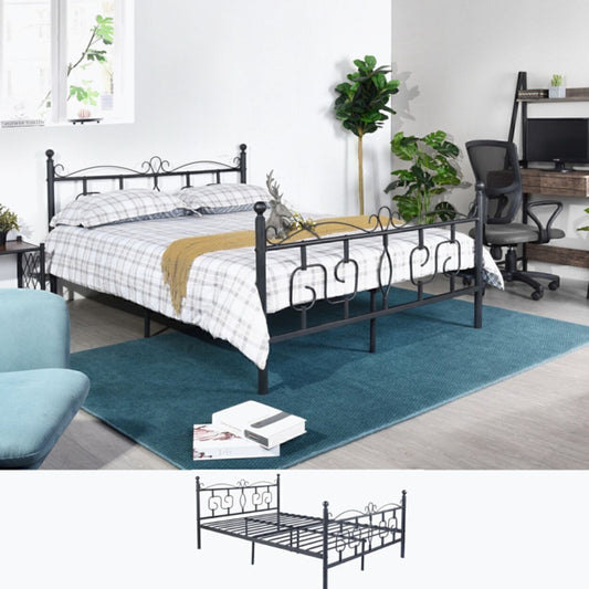 Metal Bed Frame Platform W/ High Headboard and Footboard, Full size