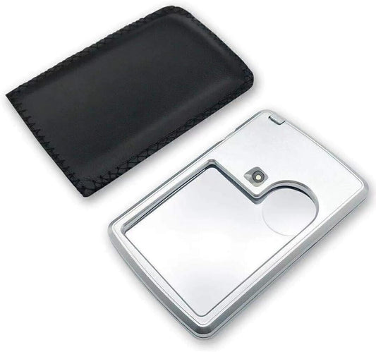 Magnifying Glasses 6x & 3x Magnifying W/LED Light Magnifier, Silver