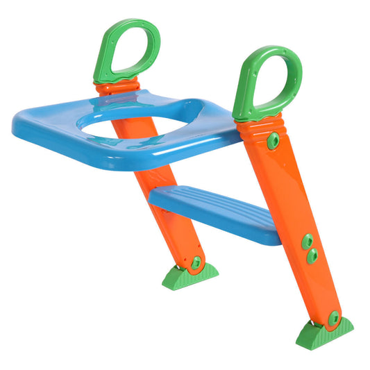 Kids Potty Trainer Seat Chair Toddler Training Toilet Stool W/Ladder