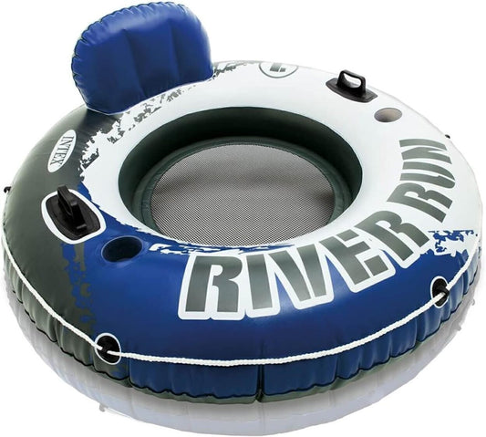 Intex Inflatable Single Person Tube W/Backrest Cupholder Raft