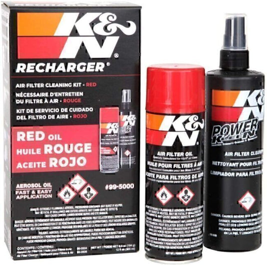K&N Engine Air Filter Cleaning Kit: Aerosol Filter Cleaner and Oil Kit