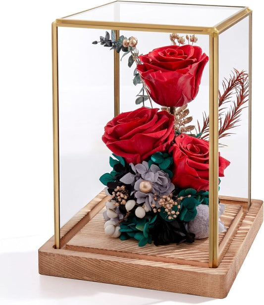 Mothers Day Gift Flowers Rose Preserved In Glass Container Roses