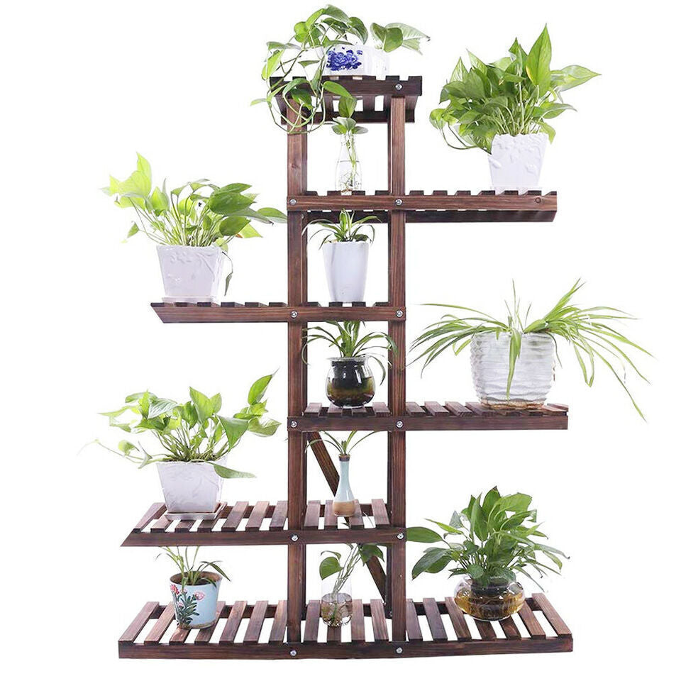 Home Garden Multi Tier Wood Flower Rack Plant Stand Holder Shelf