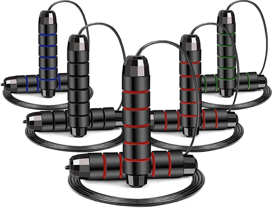 Jump Rope Soft Beaded Adjustable Length Skipping Ropes, 5 Count