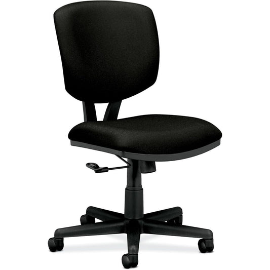 HON Armless Desk Chair Ergonomic Adjustable Rolling Chair-Black