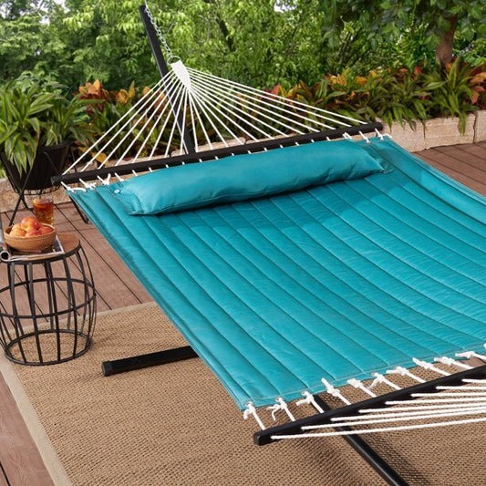 Quilted Hammock With Pillow 02-adults Outdoor Relaxation Tree Hammock