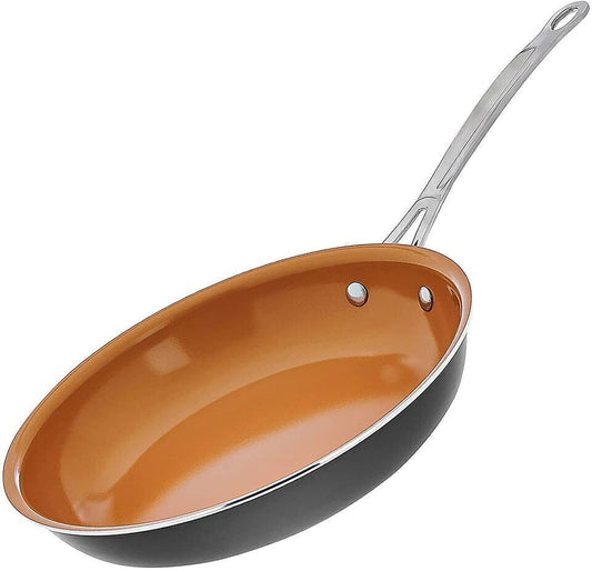Aluminum Frying Pan Non-Stick Copper Finish Skillet, 10 inch
