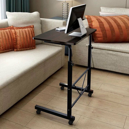 Rolling Side Table Stand Height Adjustable Computer Desk Sofa Bed Tray