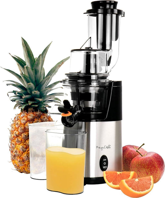MegaChef Pro Stainless Steel Slow Juicer Fruit Vegetable Juicer