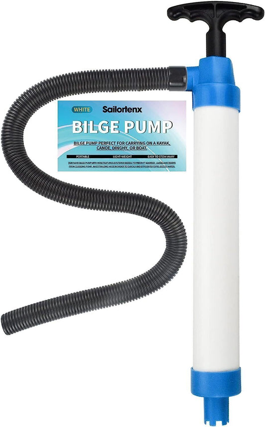 Manual Kayak Bilge Pump Boats Canoe Portable Hand Water 20Gl/Min Pump