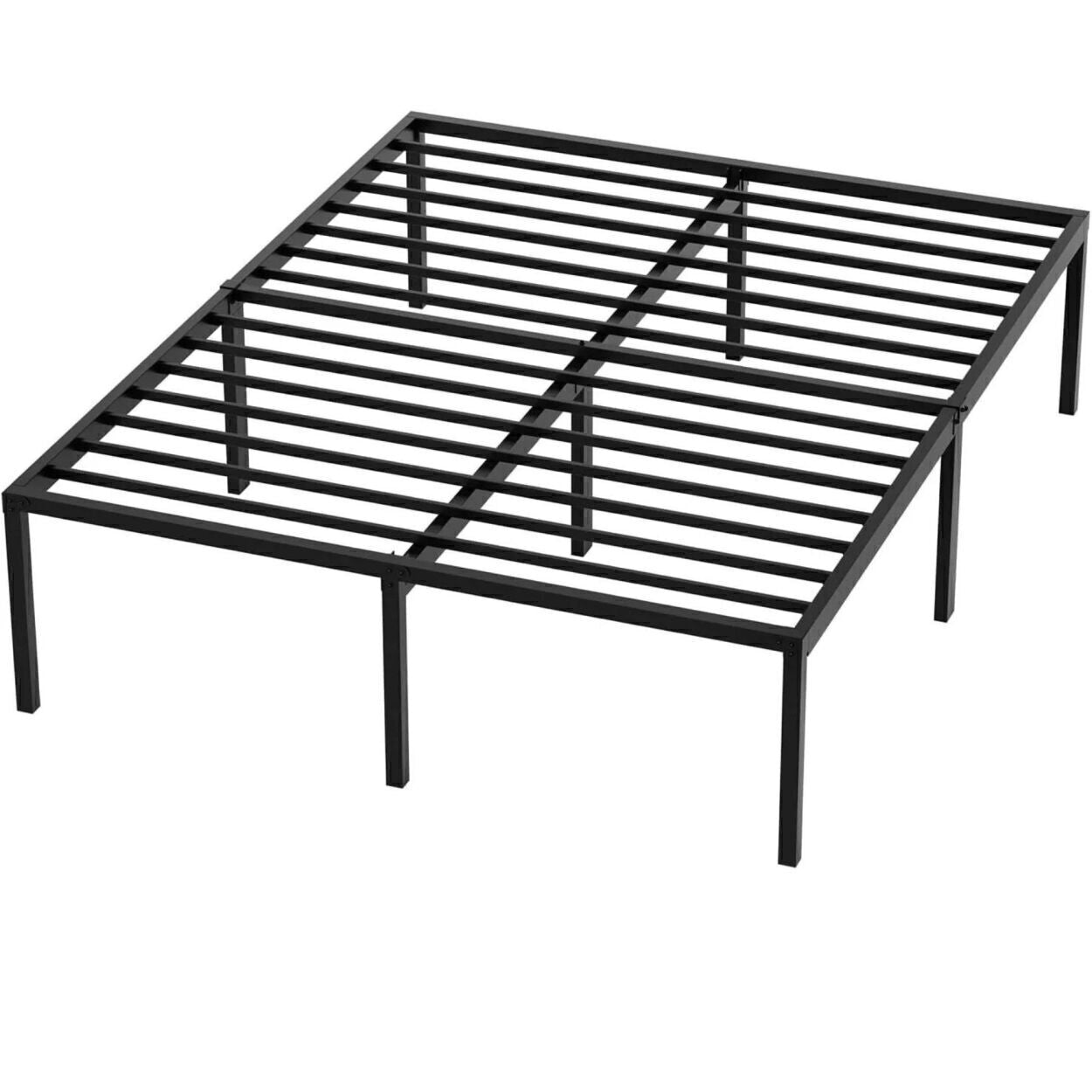 Metal Platform Bed Frame 18"High Sturdy Steel Bed Frame, Queen