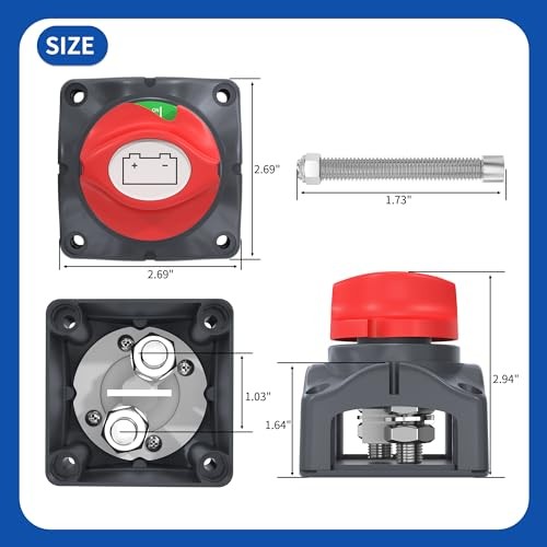 Battery Disconnect Switch 12V-48V Car Boat Battery Cut Off Switch