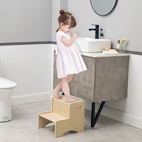 Two Step Anti-Skid Stool W/Handles Safety Non-Slip Pads Stool