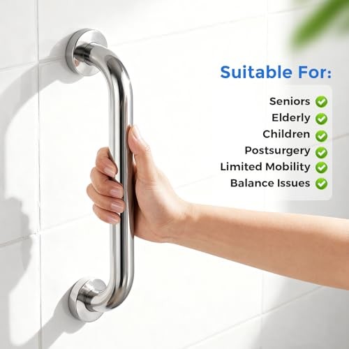 Shower Grab Bar Stainless Steel Bathroom Shower Bath Handle, 2 Pk