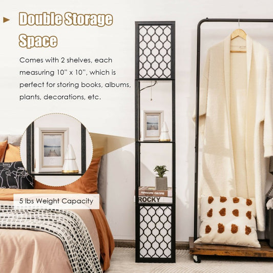 Modern Floor Lamp Shelf Storage Freestanding Two Switch Control