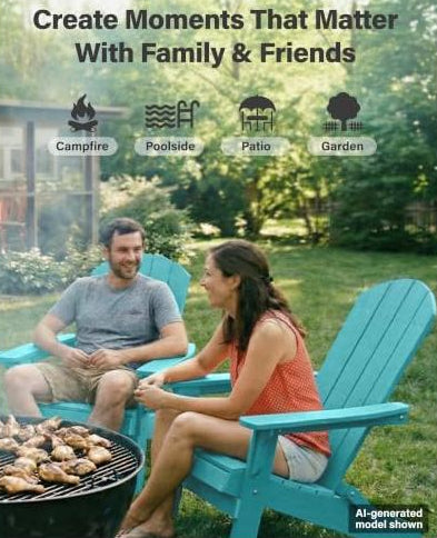 Foldable Chair Adirondack Garden Folding Chairs W/Cup Holder