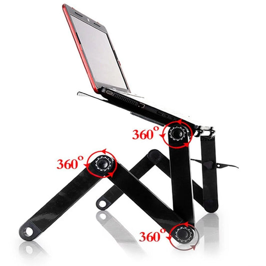 Folding Notebook Laptop Desk Table Stand Bed Tray With Cooling Fan