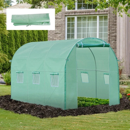 Greenhouse Cover Walk-in House Cover 10'x 6.6'x 6.6', Green