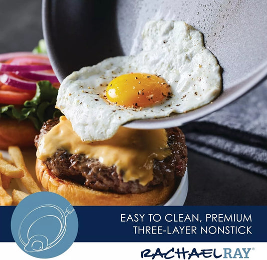 Frying Pan Set 2 Piece Nonstick 9.5" & 11.75" Skillet Set, Gray