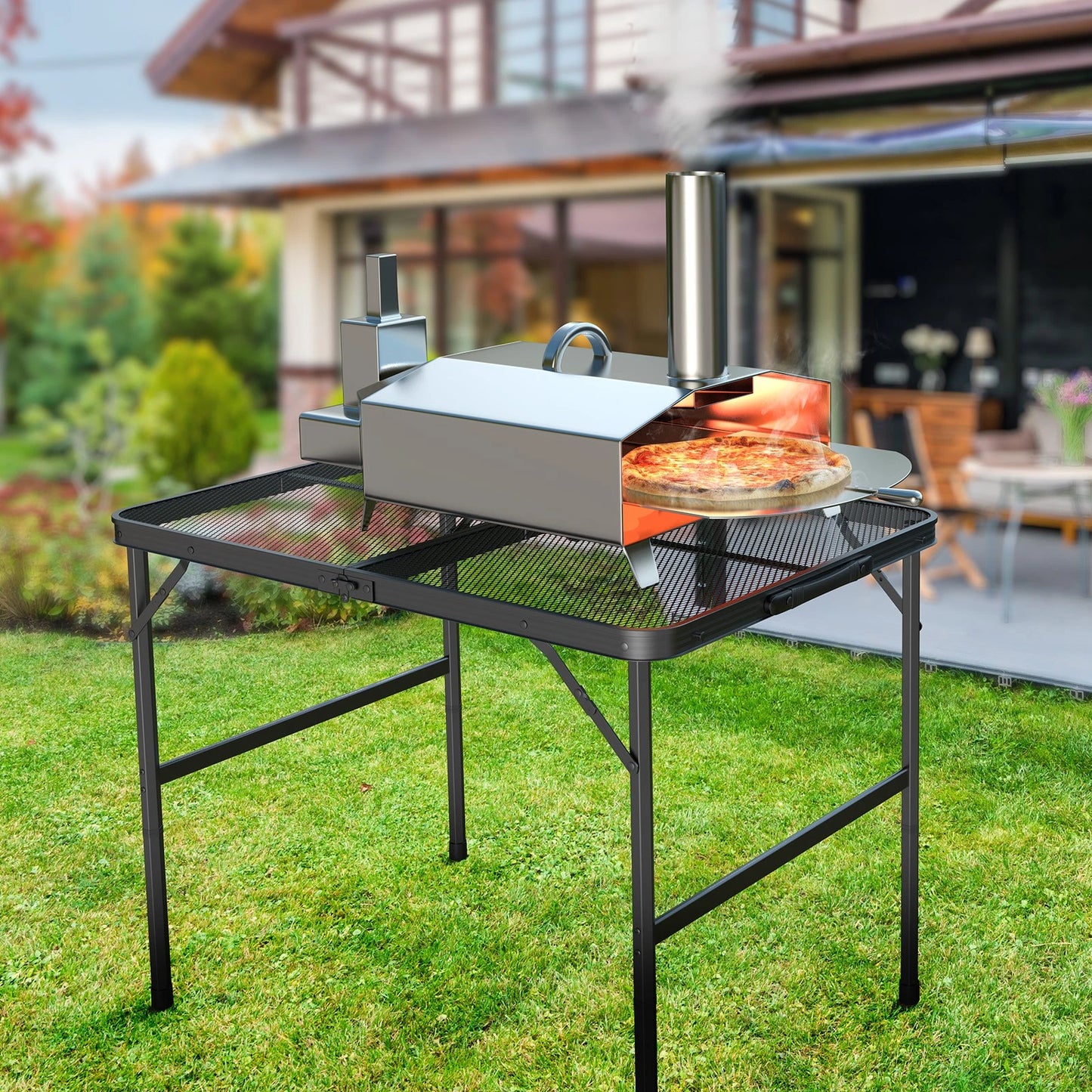 Portable Camping Table Aluminum Folding Grill Mesh Desktop Table