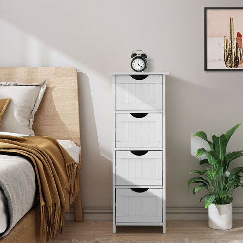 Wooden 4 Drawer Dresser Bedroom Chest Clothes Organizer Storage