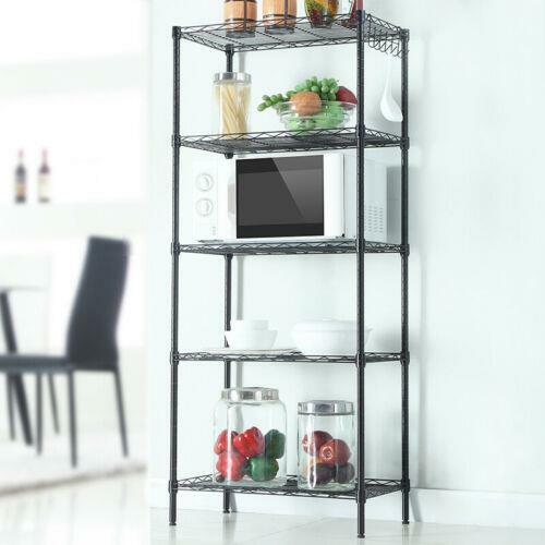 5-Tier Rack High-grade Carbon Steel Storage Adjustable Shelves