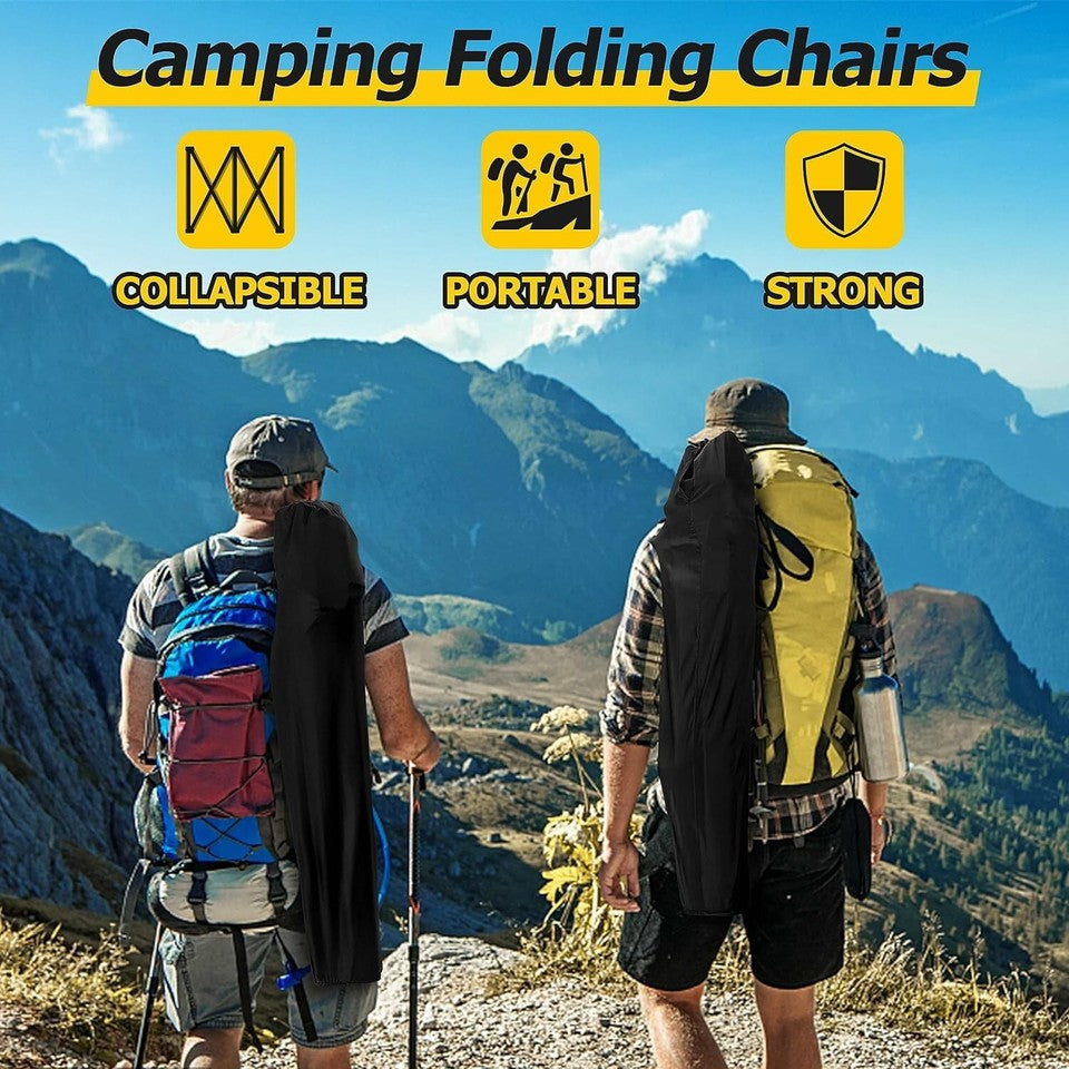 Portable Camping Chair Foldable Beach Chair W/Carry Bag, Set of 2
