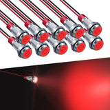 LED Indicator Light 6MM 1/4" Lamp 12-24V LED Light, Red-10PCS
