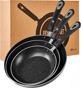 Nonstick Frying Pan Set-3-Pieces Aluminum Skillet,8", 9.5" & 11"
