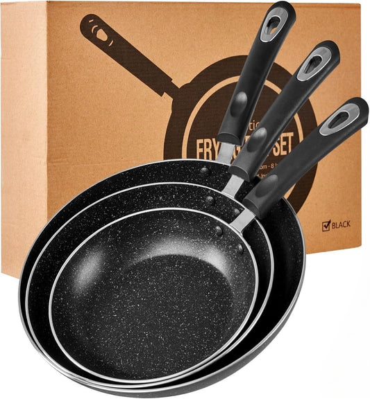 Nonstick Frying Pan Set-3-Pieces Aluminum Skillet,8", 9.5" & 11"
