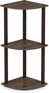 Corner Display Rack 3-Tier Decor Multipurpose Shelving Unit-Brown