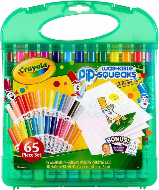Marker & Paper Set Kids Pip-Squeak Washable Coloring Drawing Set