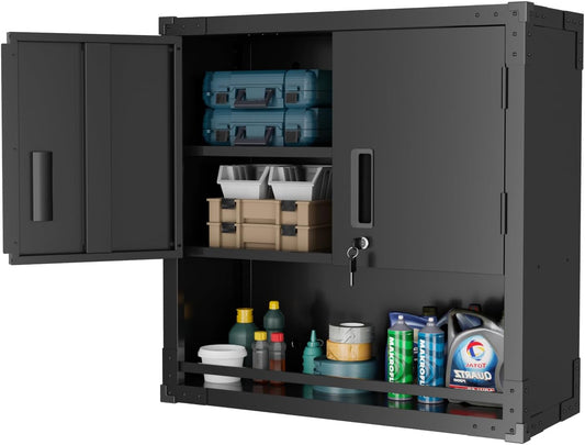 Wall Cabinet Locking Doors Wall-Mounted Floating Upper Cabinet