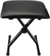 Portable X-Style Stool PU Leather Keyboard Folding Bench, Black