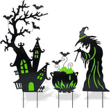 Metal Yard Stakes Glow in Dark Halloween Yard Signs Decorations