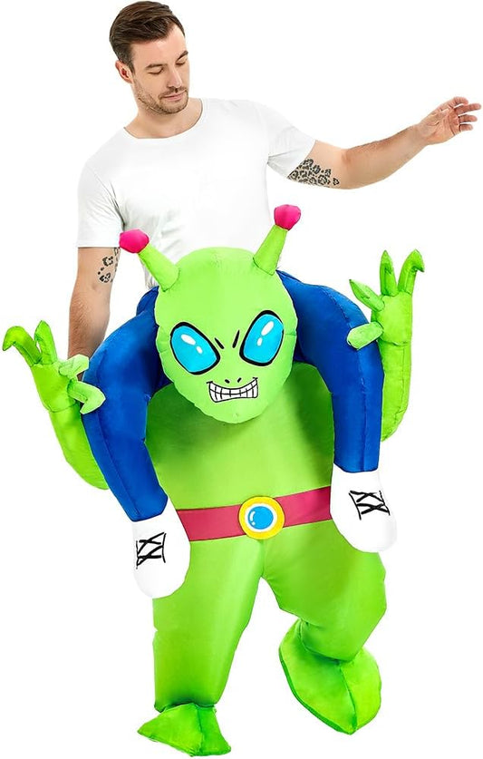 Inflatable Alien Costume Halloween Green Suit Ride On Blow Up