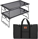 Foldable Campfire Grill Rack Steel Grill W/ Carrying Bag, 2pcs