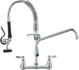 Wall Mount Faucet 21"H Kitchen Sink Pull Down Spray Brass Faucet