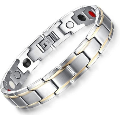 Healthy Bio Magnetic Titanium Energy Healing Bracelet, Silver